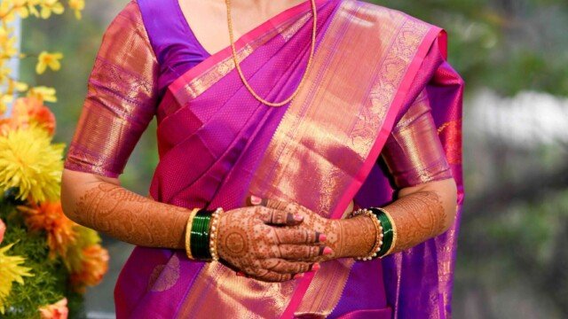 Bride in a Maharashtrian look